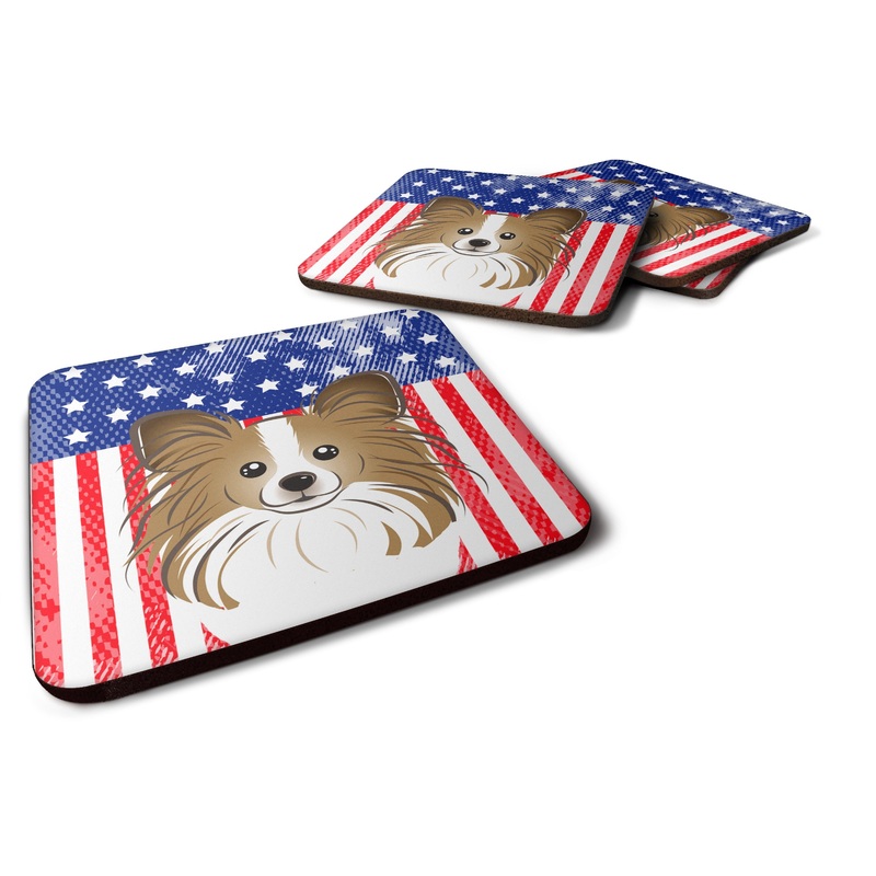 American Flag and Papillon Foam Coaster