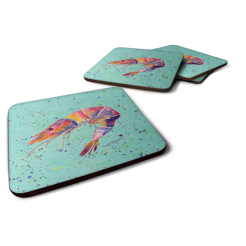 Shrmip Coasters - Set of 4 Lightweight Foam, Absorbent Drink Coasters