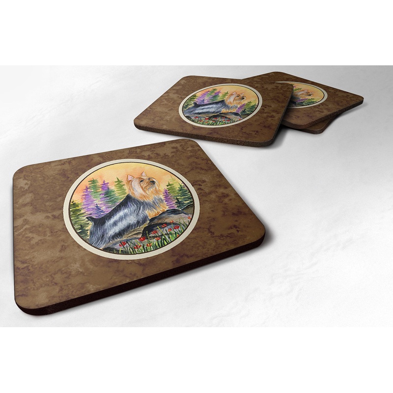 Silky Terrier Coasters - Set of 4 Lightweight Foam, Absorbent Drink Coasters