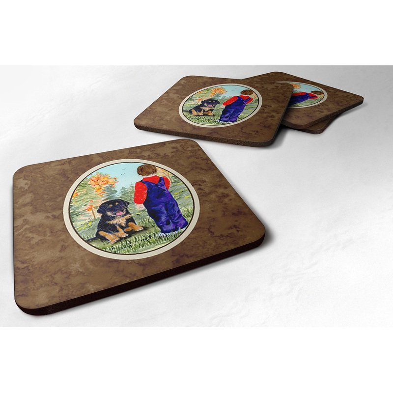 Tibetan Mastiff Coasters - Set of 4 Lightweight Foam, Absorbent Drink Coasters