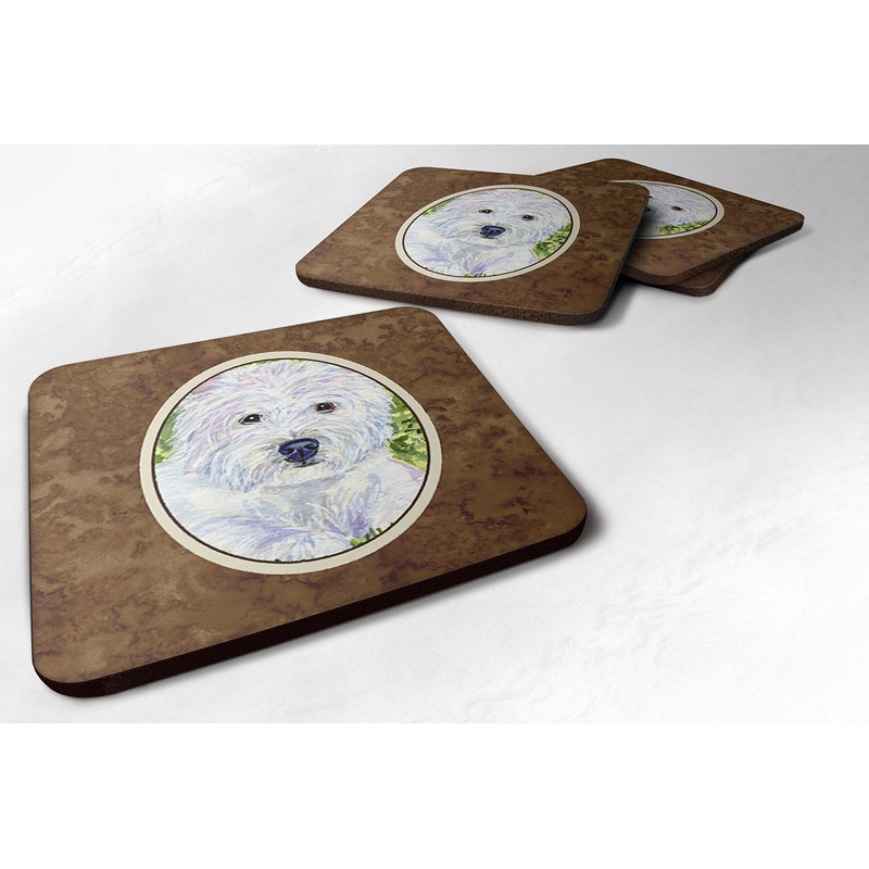 Westie Coasters - Set of 4 Lightweight Foam, Absorbent Drink Coasters