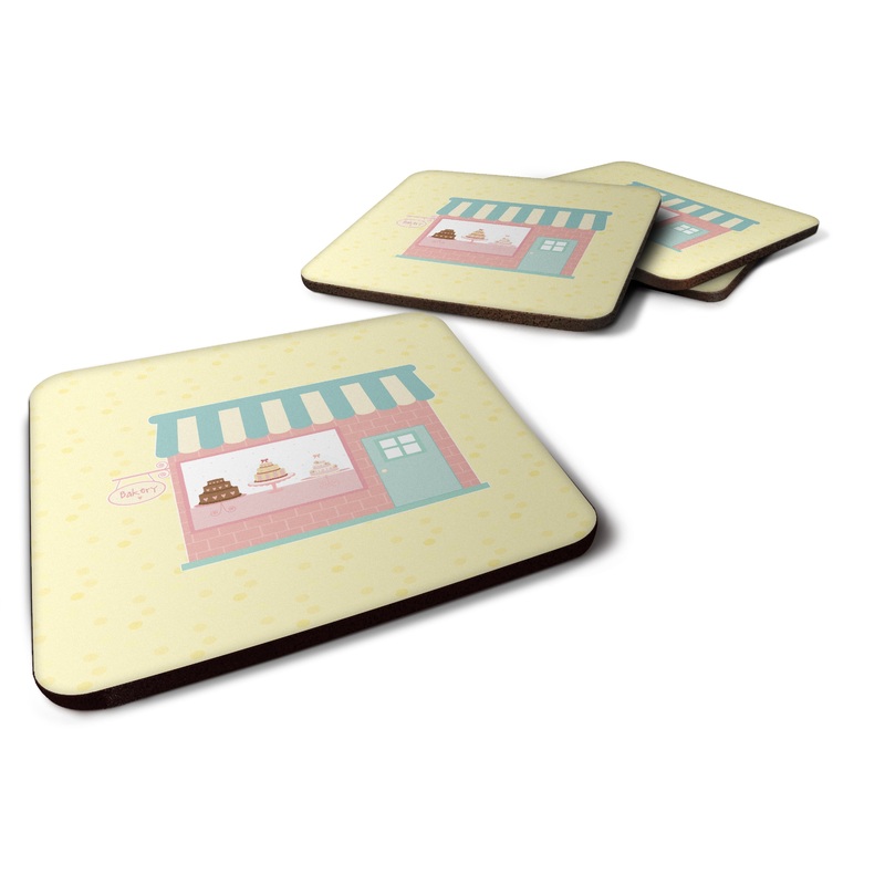 Bake Shoppe on Yellow Foam Coaster  BB7284FC