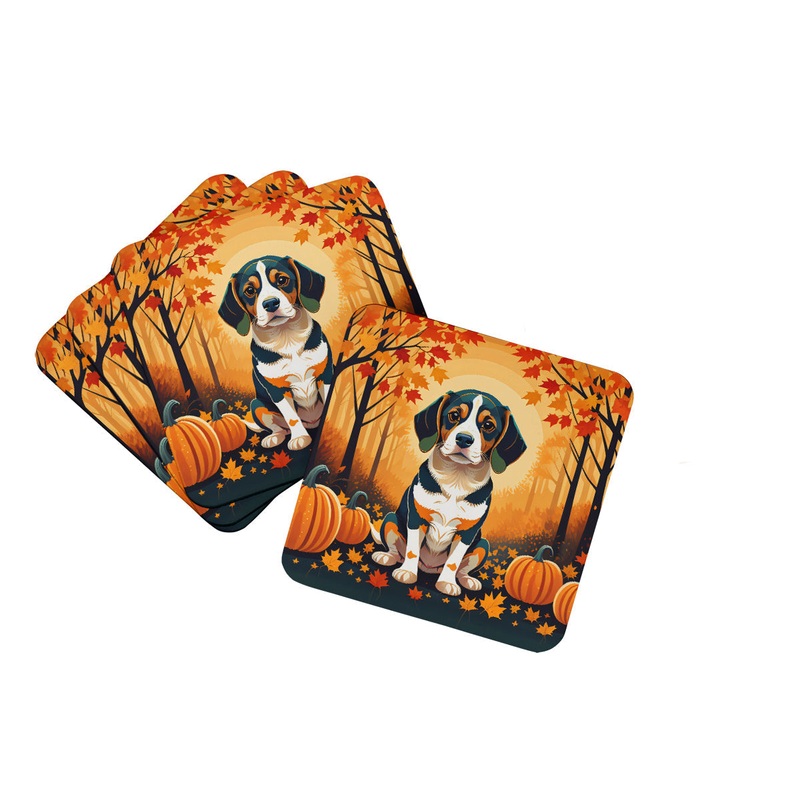 Beagle Fall Foam Coaster