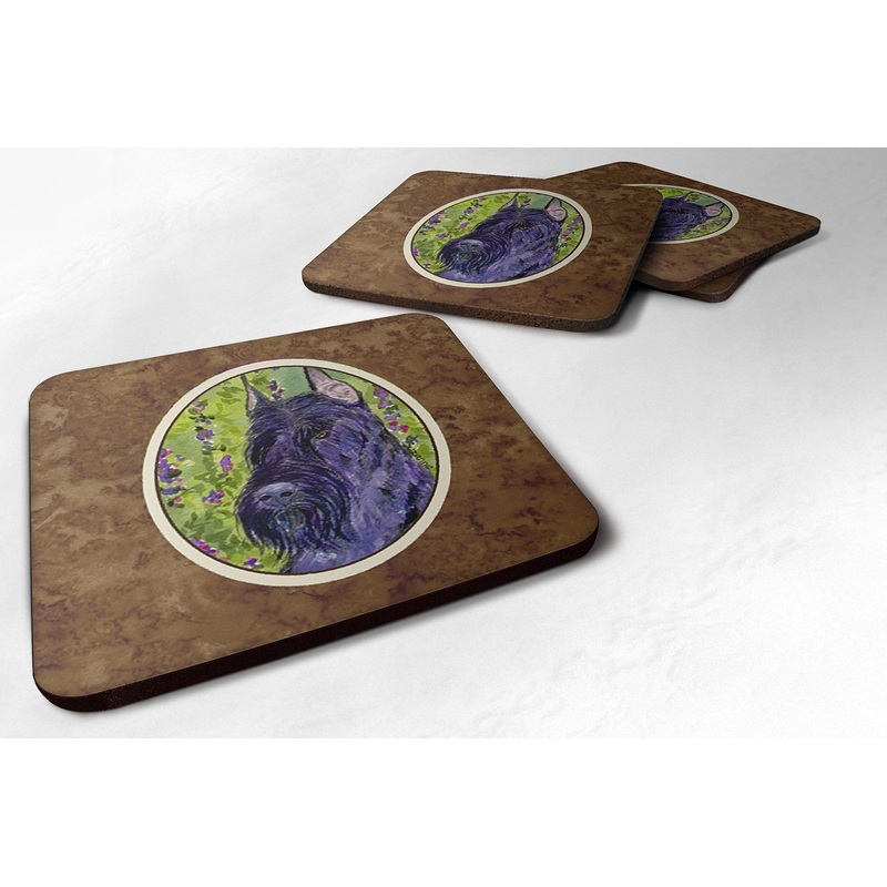 Scottish Terrier  Coasters - Set of 4 Lightweight Foam, Absorbent Drink Coasters
