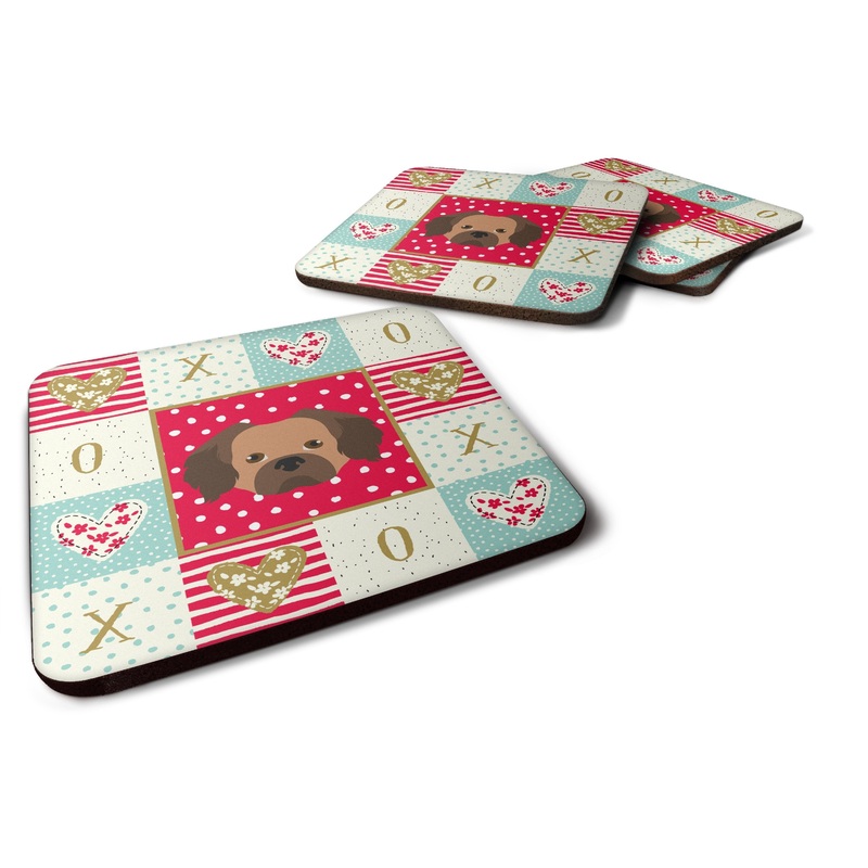 Tibetan Spaniel Love Coasters - Set of 4 Lightweight Foam, Absorbent Drink Coasters  CK5240FC