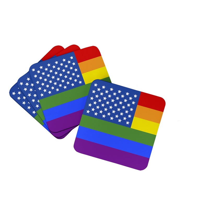 USA Gay Pride Foam Coaster