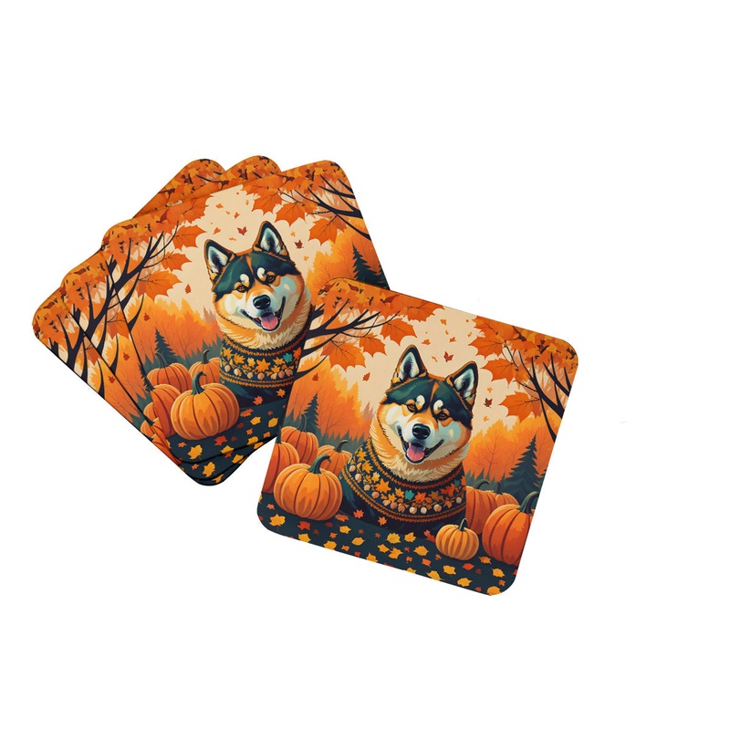 Akita Fall Foam Coaster
