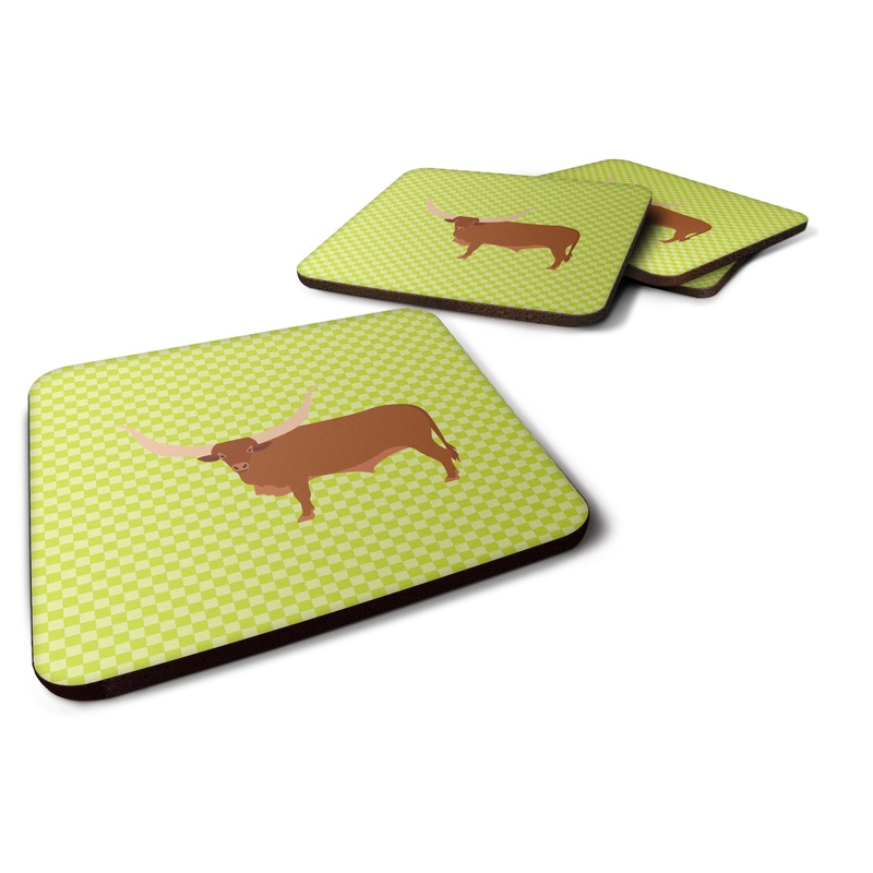 Ankole-Watusu Cow Green Foam Coaster  BB7649FC