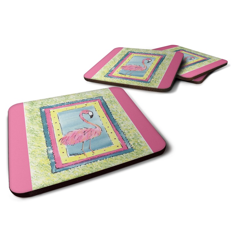 Bird - Flamingo Coasters - Set of 4 Lightweight Foam, Absorbent Drink Coasters