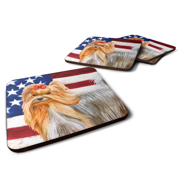 Yorkshire Terrier Patriotic Foam Coaster  BB9685FC