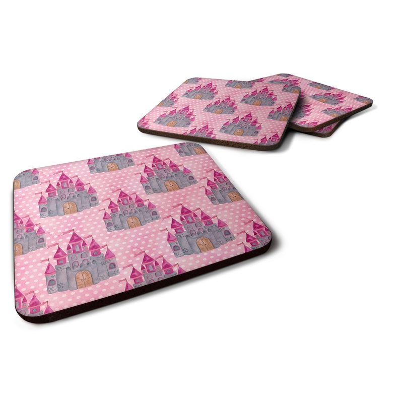 Watercolor Princess Castle Foam Coaster  BB7549FC