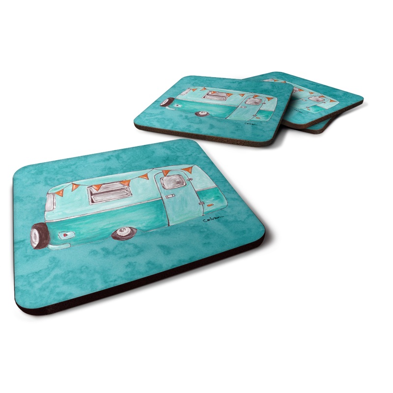 Welcome to the Trailer  Coasters - Set of 4 Lightweight Foam, Absorbent Drink Coasters