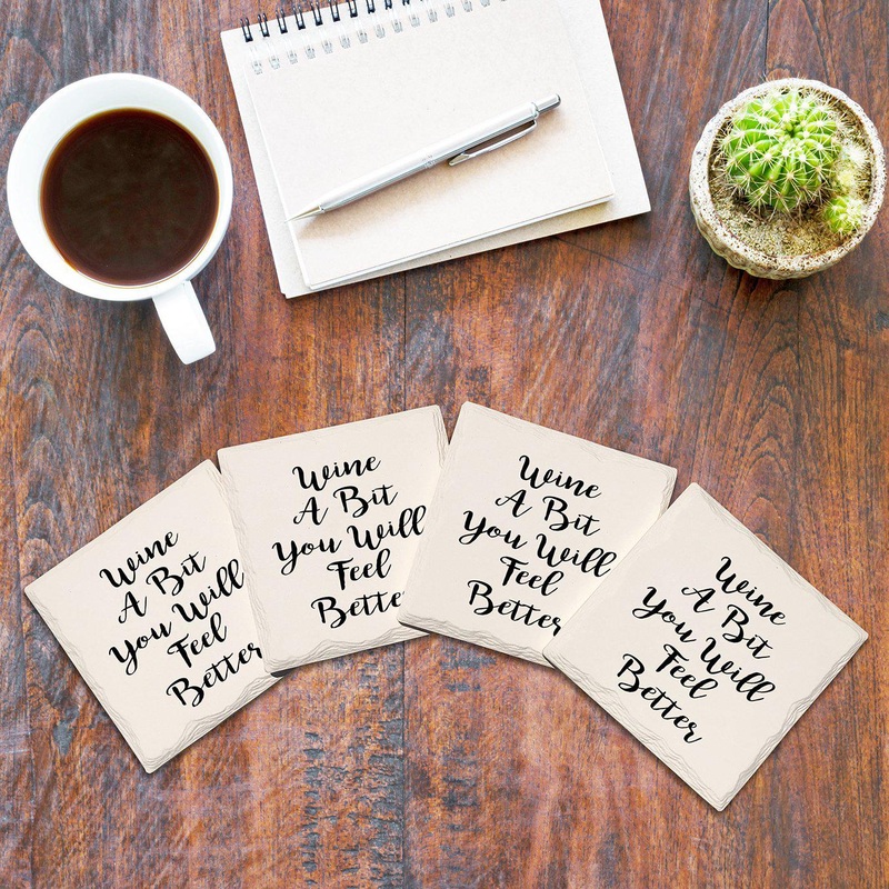 Wine A Bit, You Will Feel Better Drink Coaster Set