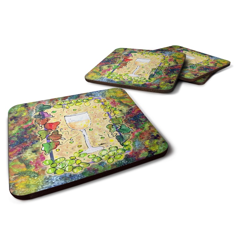 Wine  Coasters - Set of 4 Lightweight Foam, Absorbent Drink Coasters