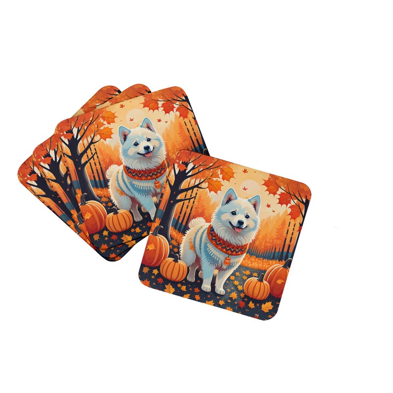 American Eskimo Fall Foam Coaster