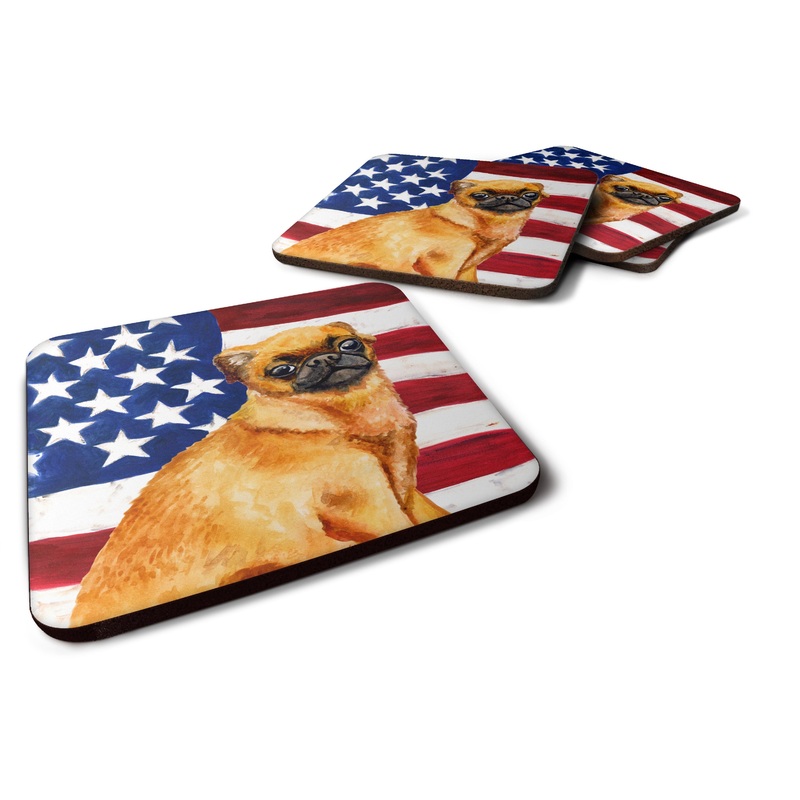 Small Brabant Griffon Patriotic Foam Coaster  BB9667FC