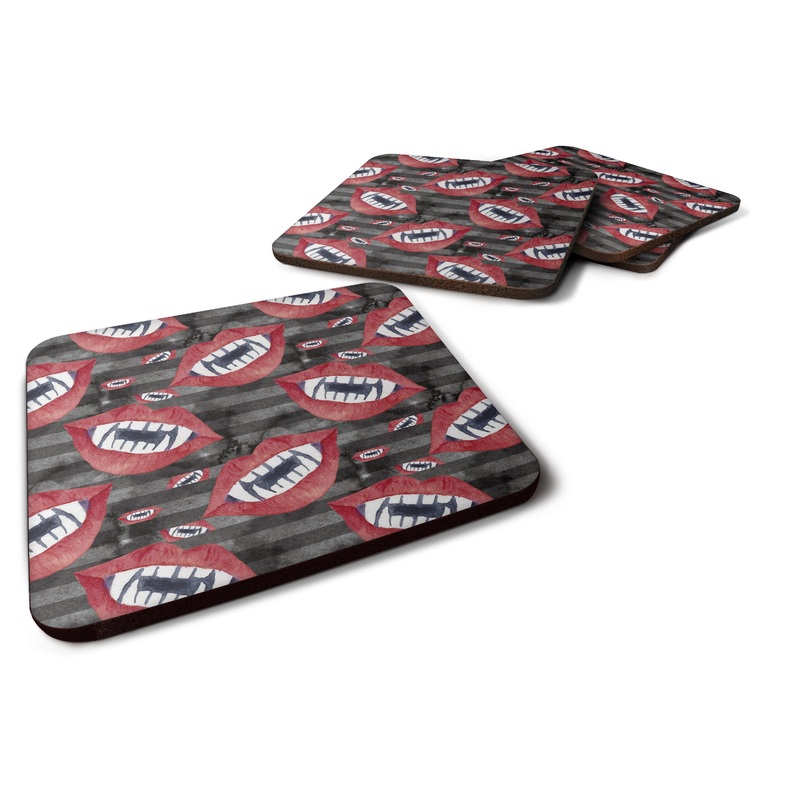 Watecolor Halloween Vampire Teeth Foam Coaster  BB7520FC