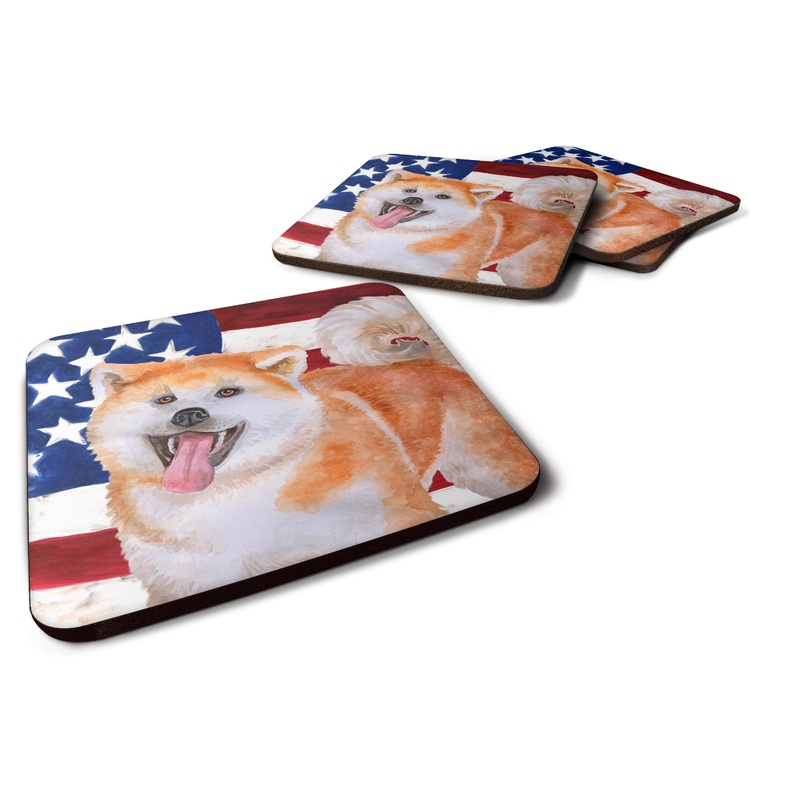 Akita Patriotic Foam Coaster  BB9703FC