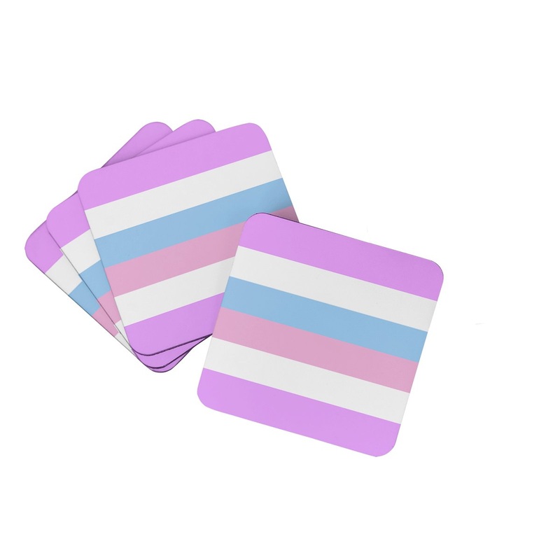 Bigender Pride Foam Coaster