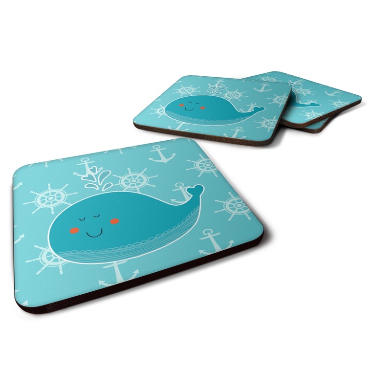 Whale with Anchors Foam Coaster  BB6765FC