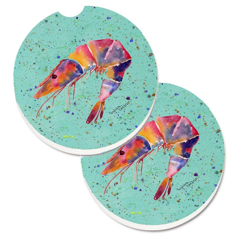 Shrmip Car Coasters  Set of 2 - Absorbent Stone with Fun & Functional Artwork 8464CARC