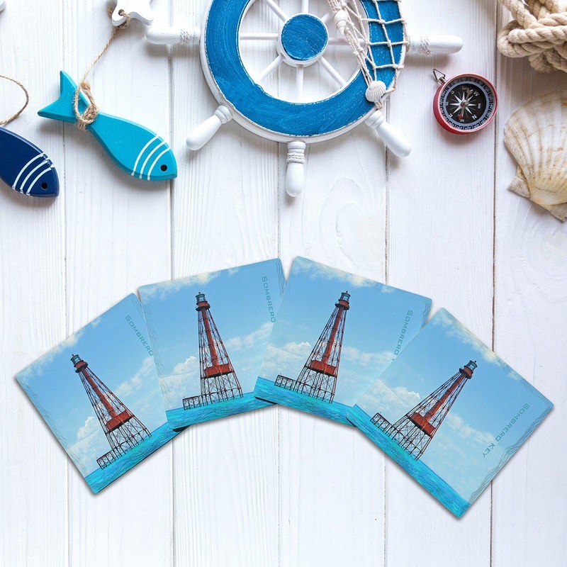 Sombrero Key Lighthouse, Florida |Drink Coaster Set