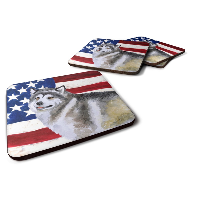 Alaskan Malamute Patriotic Foam Coaster  BB9638FC
