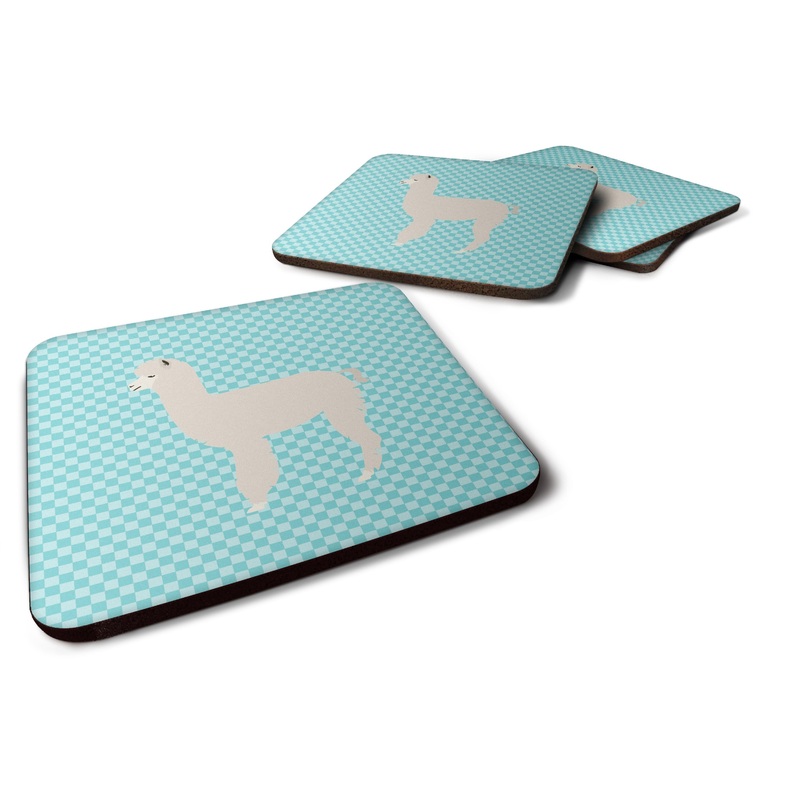 Alpaca Blue Check Foam Coaster  BB8093FC