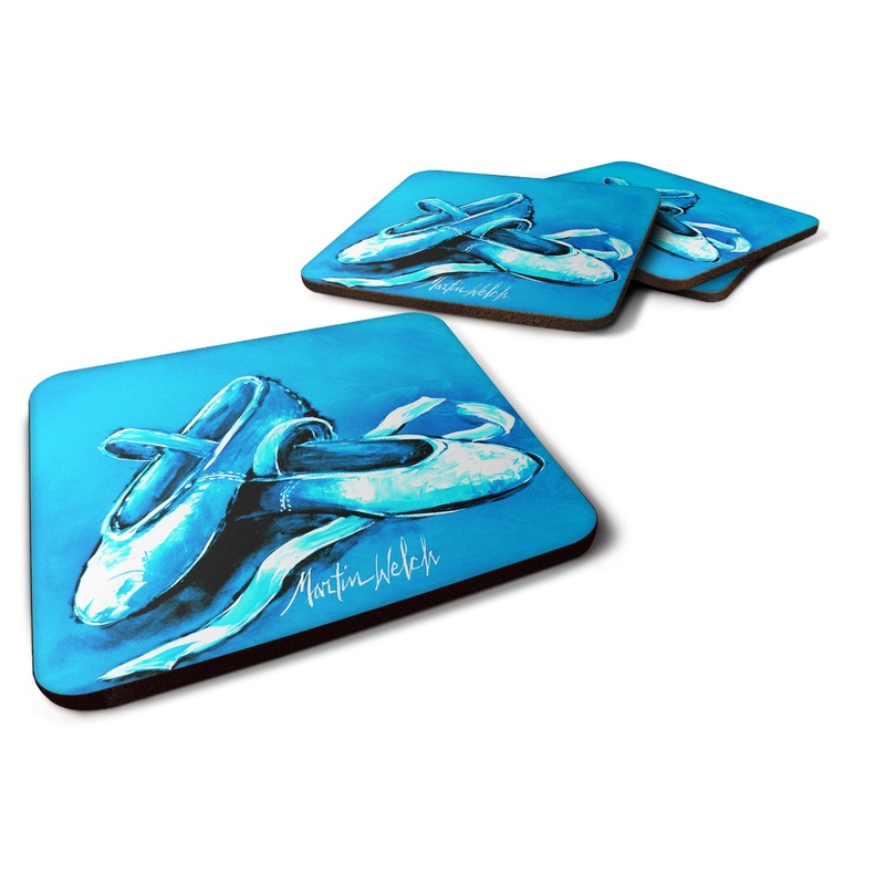 Ballet Shoes Aqua Blue Foam Coaster  MW1303FC