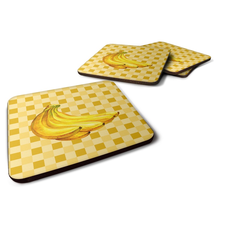 Banana Bunch on Basketweave Foam Coaster  BB7222FC