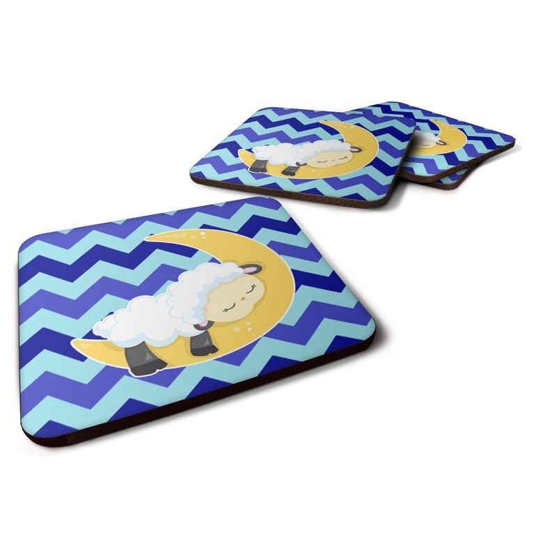 Sheep on Moon Chevron Foam Coaster  BB6877FC