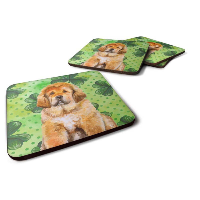 Tibetan Mastiff St Patrick's Foam Coaster  BB9895FC