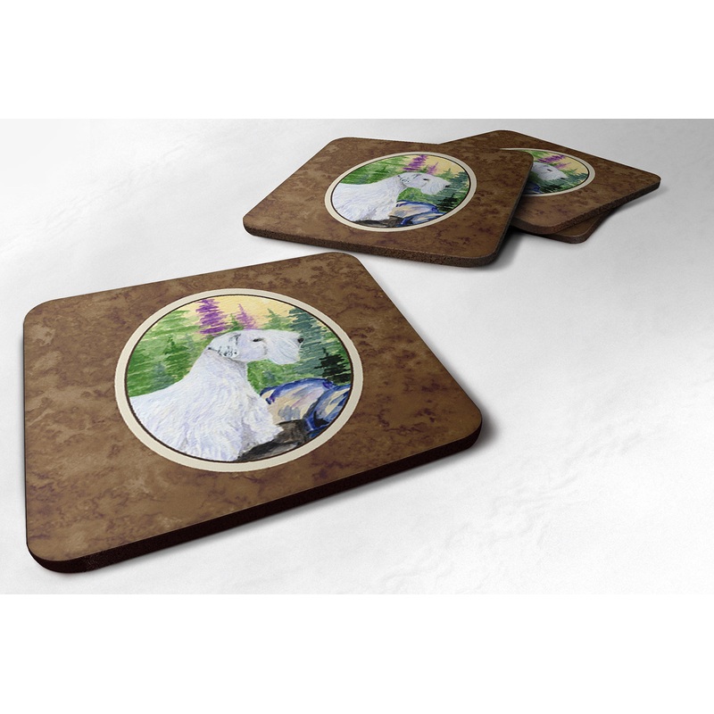 Sealyham Terrier Coasters - Set of 4 Lightweight Foam, Absorbent Drink Coasters