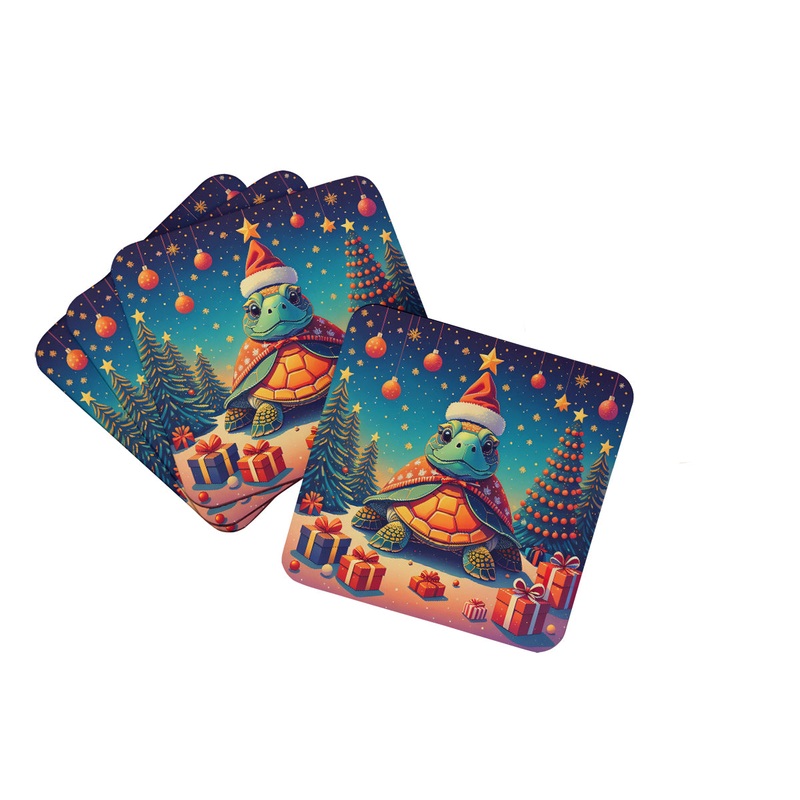 Turtle Christmas Foam Coaster