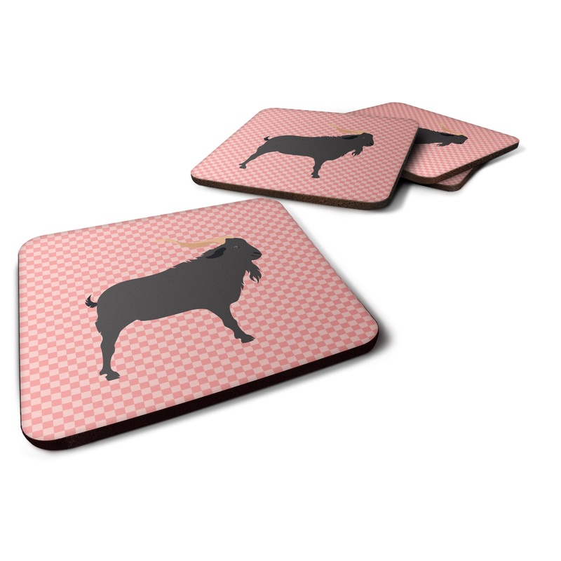 Verata Goat Pink Check Foam Coaster  BB7882FC