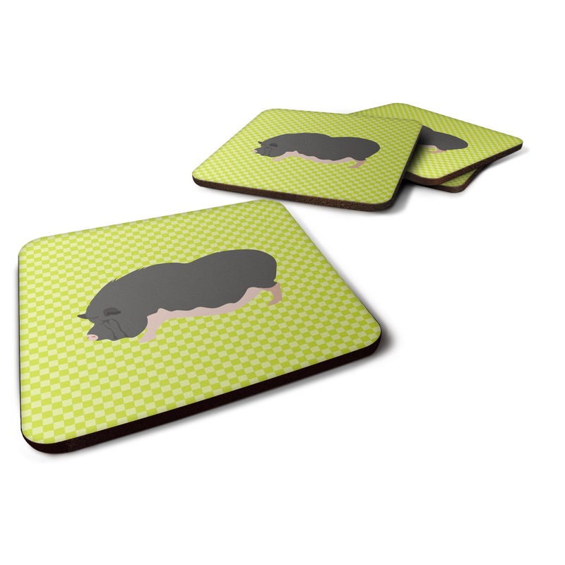 Vietnamese Pot-Bellied Pig Green Foam Coaster  BB7767FC