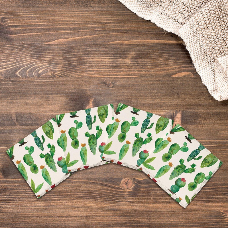 Watercolor Cacti |Drink Coaster Set