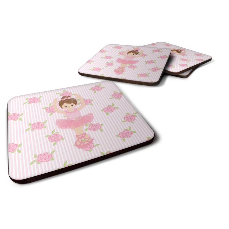 Ballerina Brunette Front Pose Foam Coaster  BB5173FC