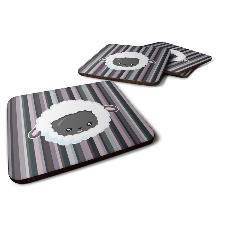 Black Sheep Lamb Face  Foam Coaster  BB6931FC