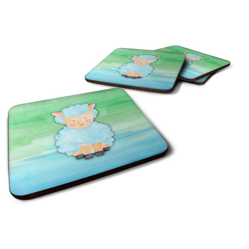 Sheep Lamb Watercolor Foam Coaster  BB7414FC