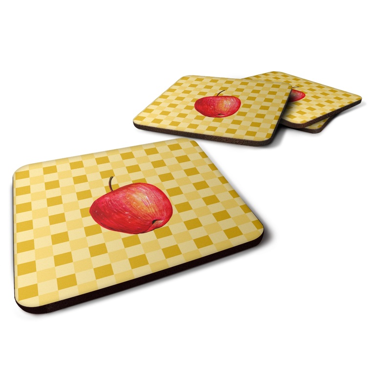 Whole Apple on Basketweave Foam Coaster  BB7217FC