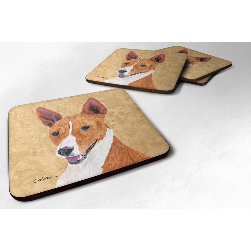 Basenji Coasters - Set of 4 Lightweight Foam, Absorbent Drink Coasters