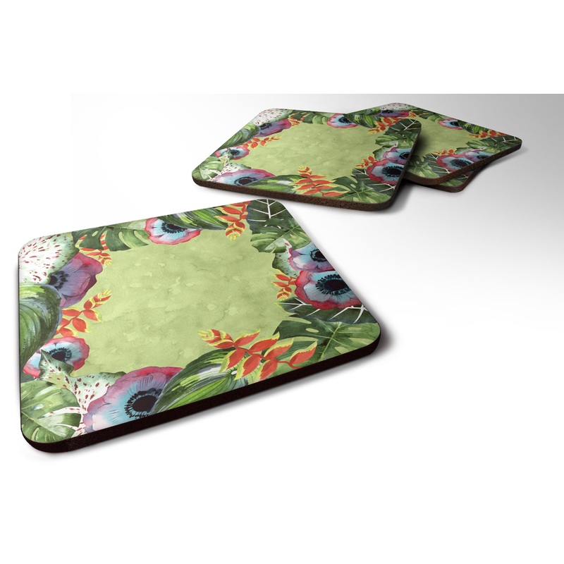Tropical Coasters - Set of 4 Lightweight Foam, Absorbent Drink Coasters