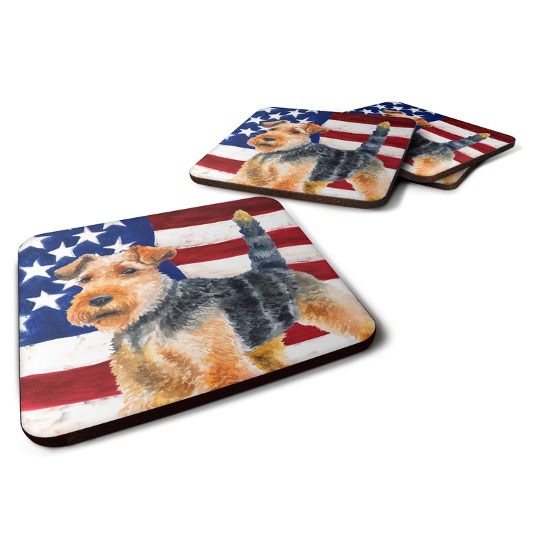 Welsh Terrier Patriotic Foam Coaster  BB9700FC
