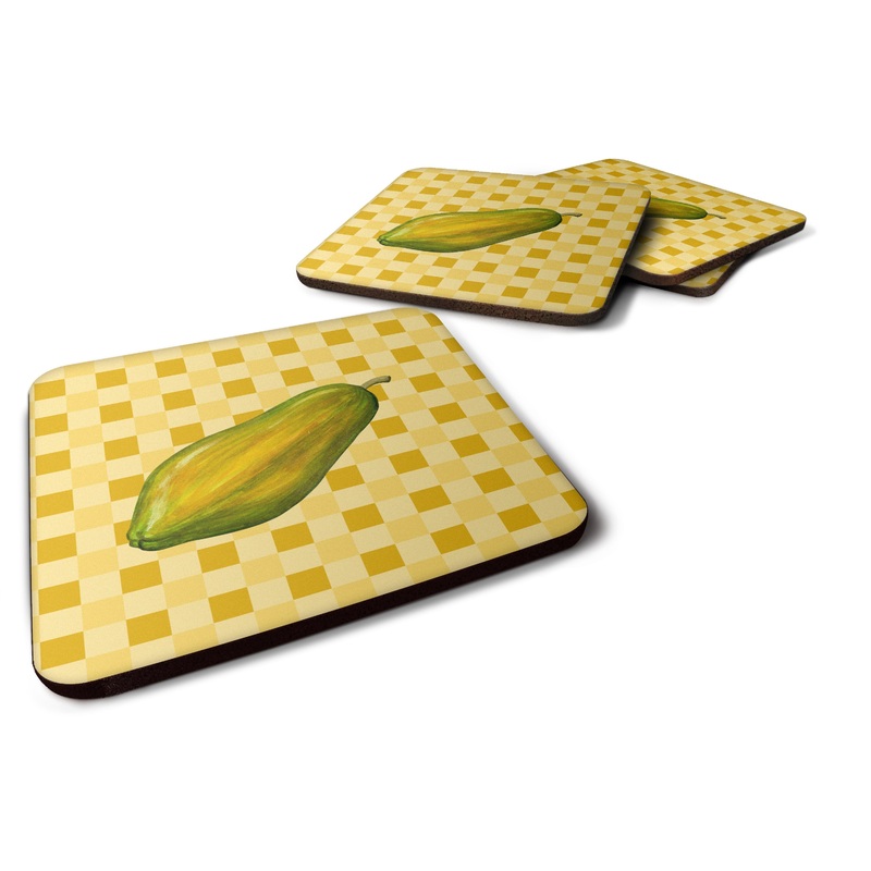 Whole Papaya on Basketweave Foam Coaster  BB7241FC