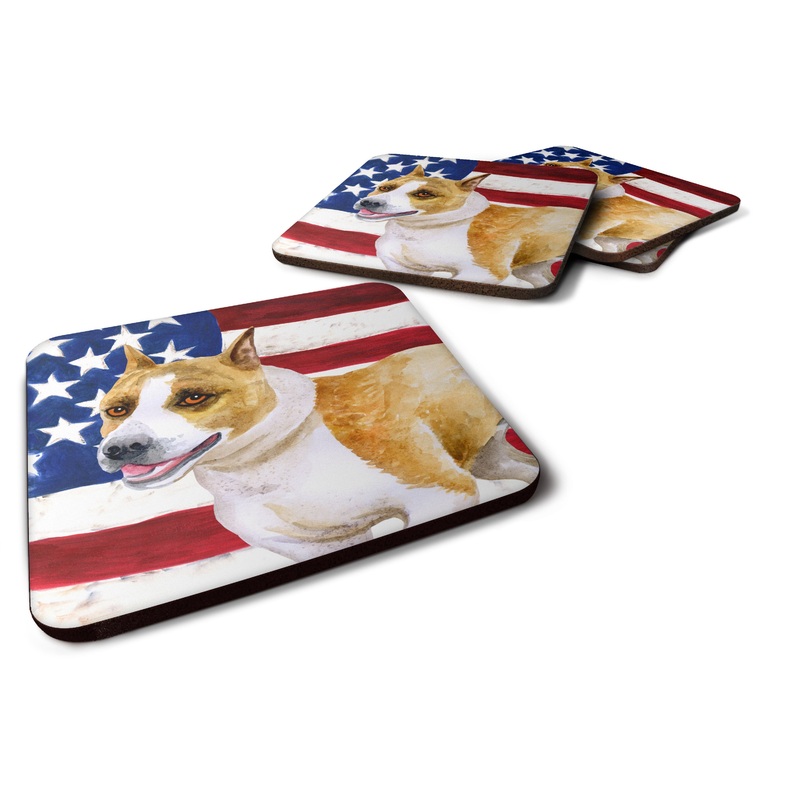 American Staffordshire Patriotic Foam Coaster  BB9644FC