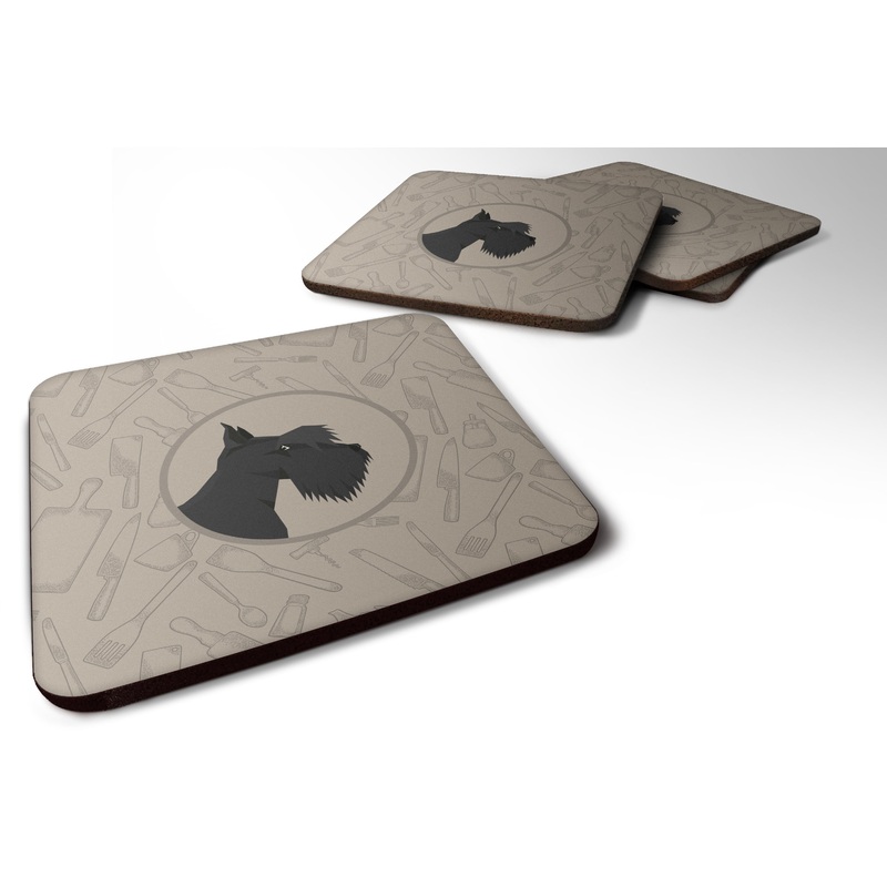 Scottish Terrier In the Kitchen Foam Coaster  CK2207FC