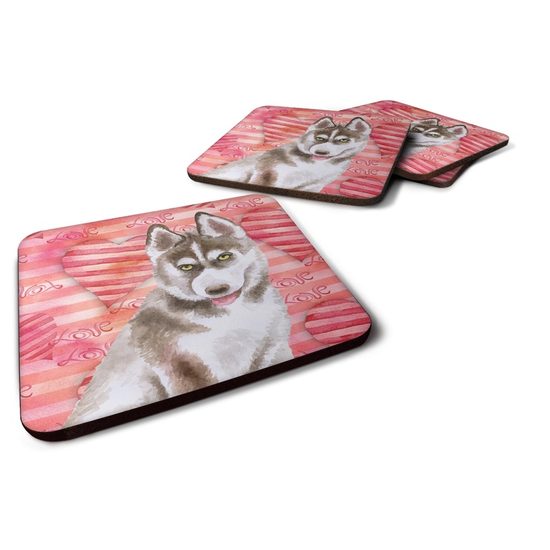 Siberian Husky Grey Love Foam Coaster  BB9783FC
