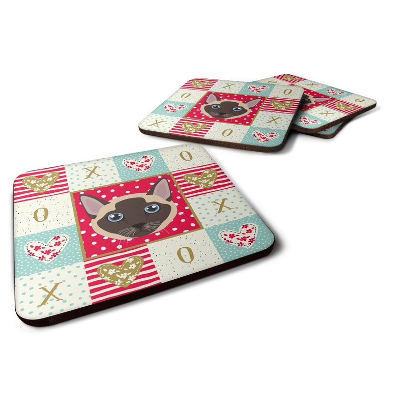 Tonkinese Cat Love Coasters - Set of 4 Lightweight Foam, Absorbent Drink Coasters  CK5173FC