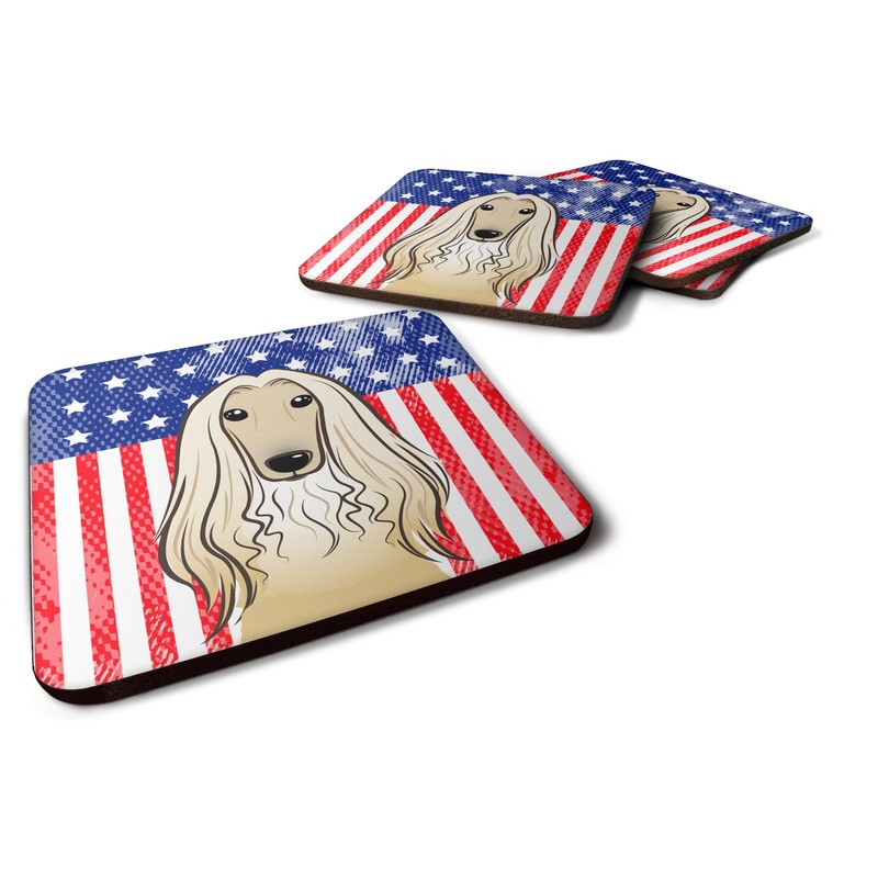American Flag and Afghan Hound Foam Coaster
